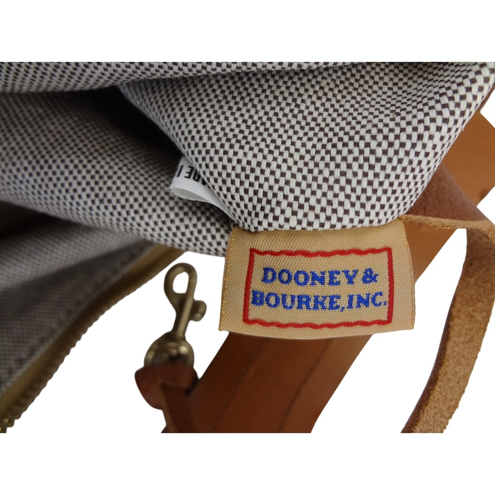Dooney & Bourke Monogram Shoulder Bag‎ Tan Brown Leather Trim Hobo Bag - Picture 7 of 11